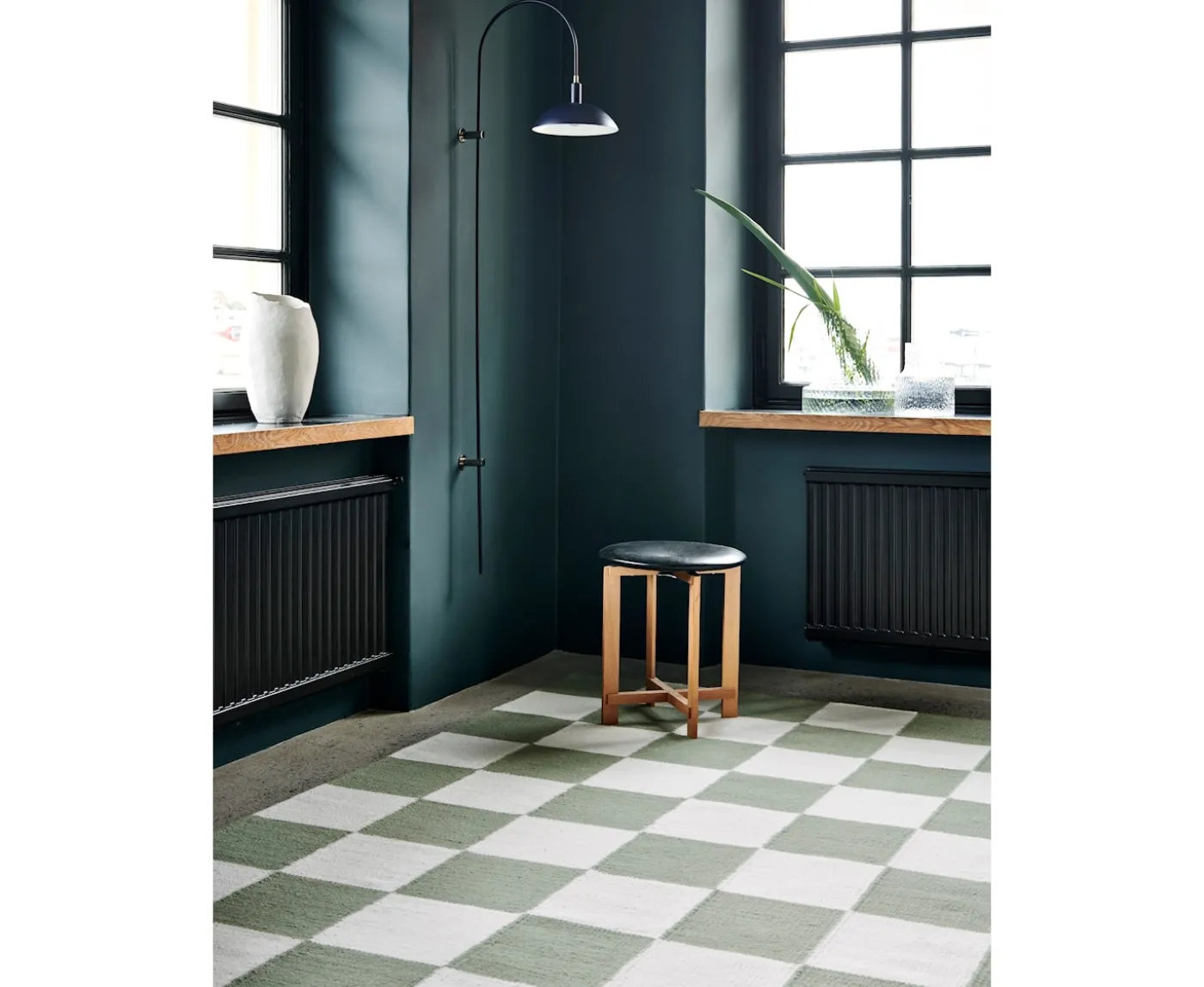 Classic Collection Square Ullmatta Vit/Grön 170x230