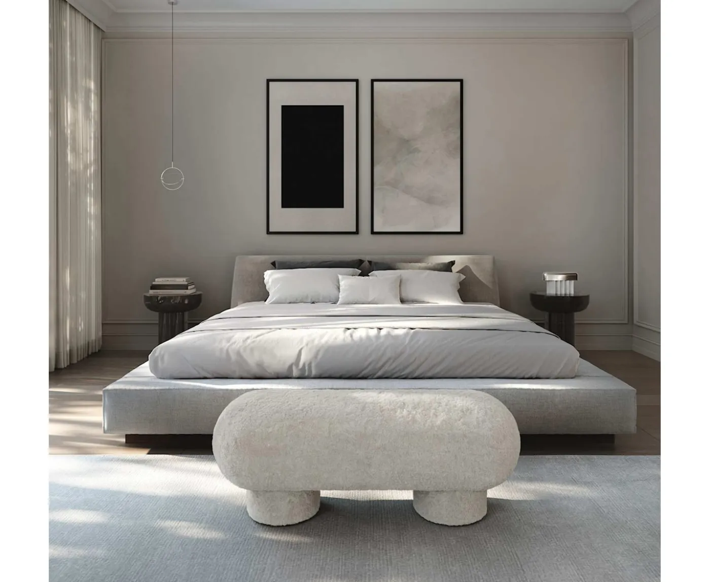 101 Copenhagen Big Foot Bänk Sheepskin Sandshell 120cm
