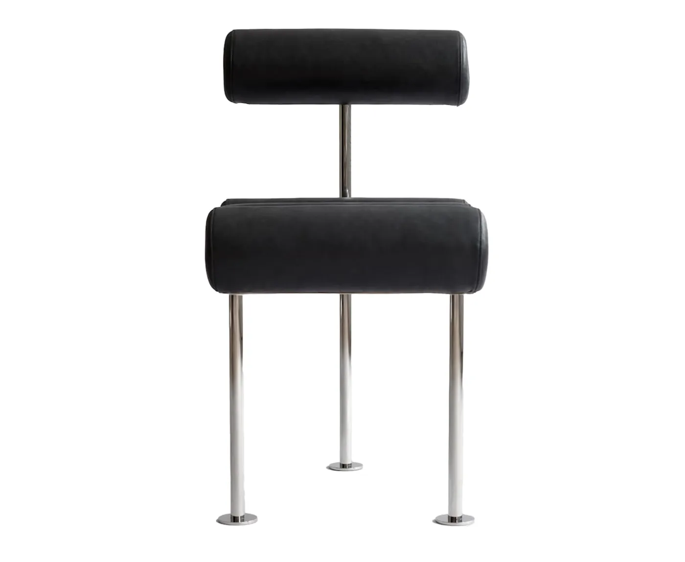 101 Copenhagen Hiro Matstol Stainless Steel/Aniline Leather Black