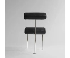 101 Copenhagen Hiro Matstol Stainless Steel/Aniline Leather Black