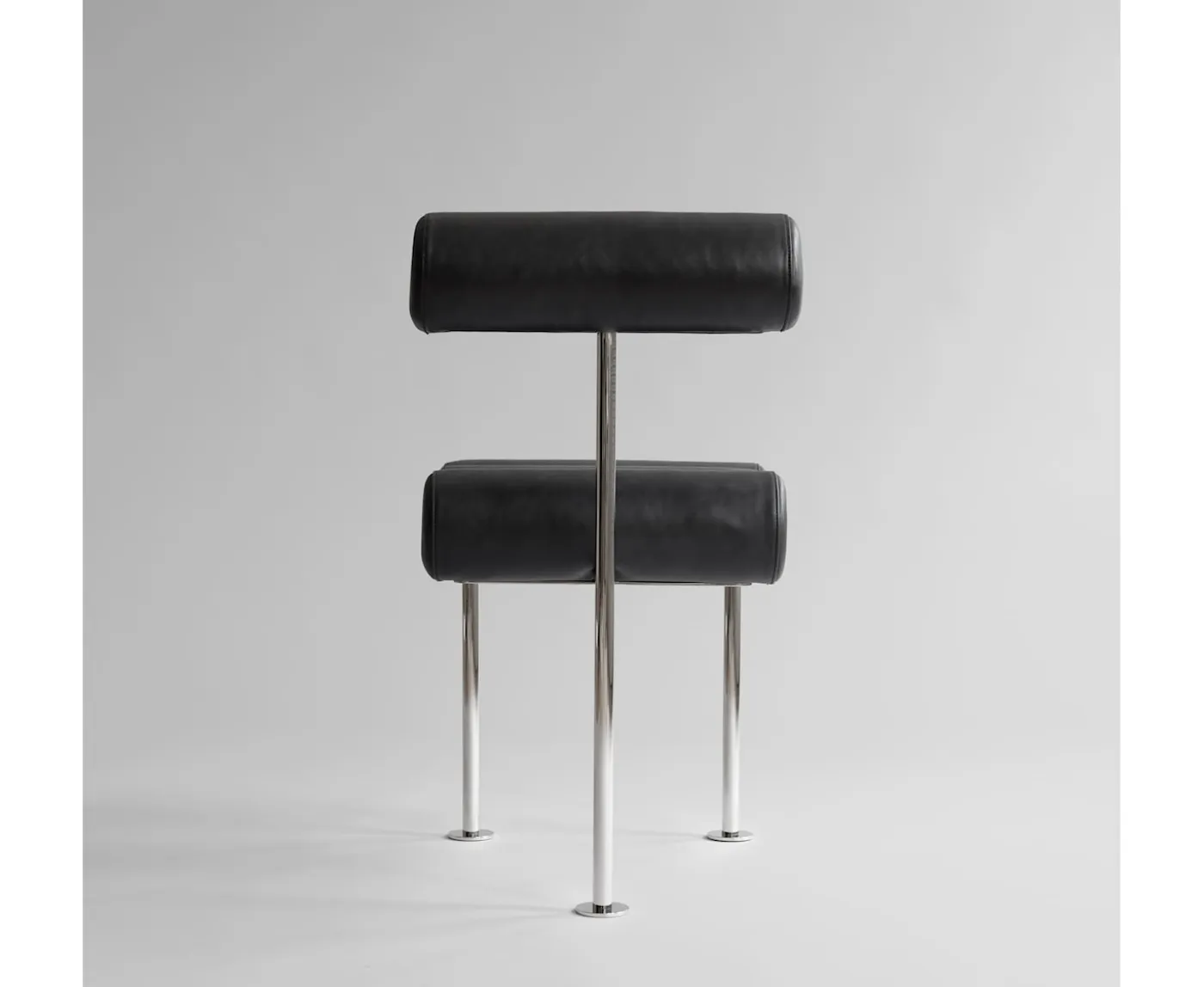 101 Copenhagen Hiro Matstol Stainless Steel/Aniline Leather Black