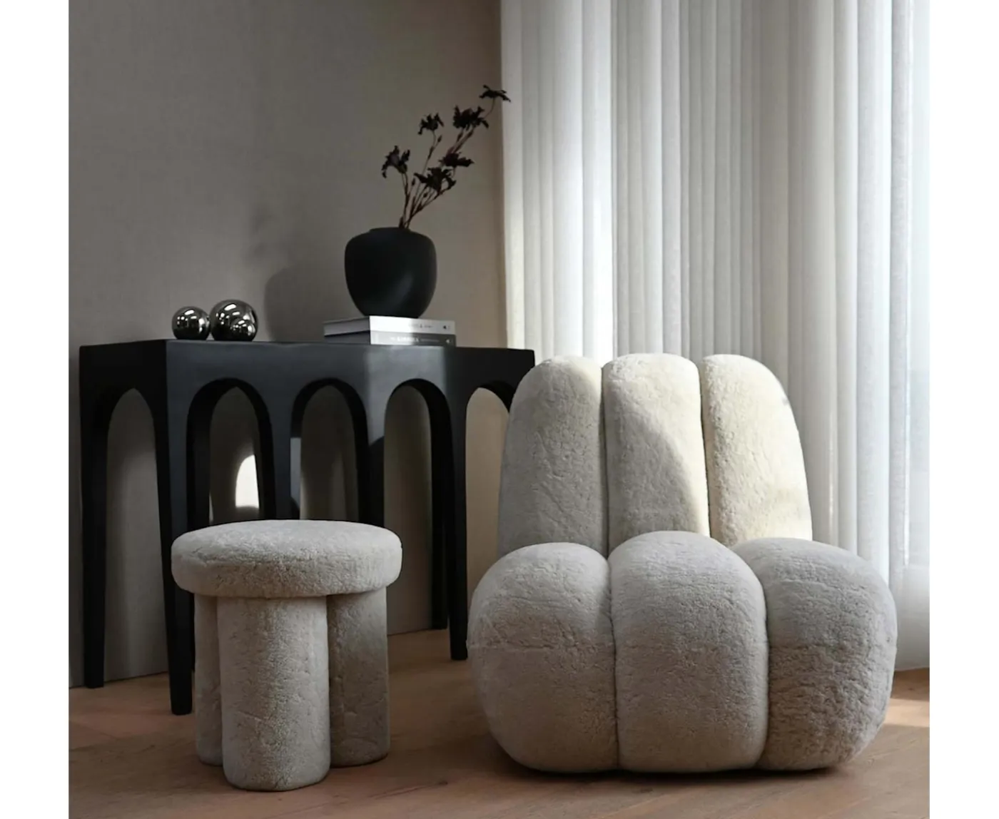 101 Copenhagen Toe Loungestol Sheepskin Sandshell