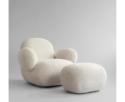 101 Copenhagen Toe Ottoman Fotpall Sheepskin Sandshell 60x45
