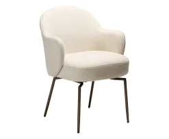 Dan Form Bae Swivel Karmstol Simply Beige Bouclé/Antique Brass