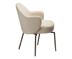 Dan Form Bae Swivel Karmstol Simply Beige Bouclé/Antique Brass
