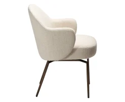 Dan Form Bae Swivel Karmstol Simply Beige Bouclé/Antique Brass
