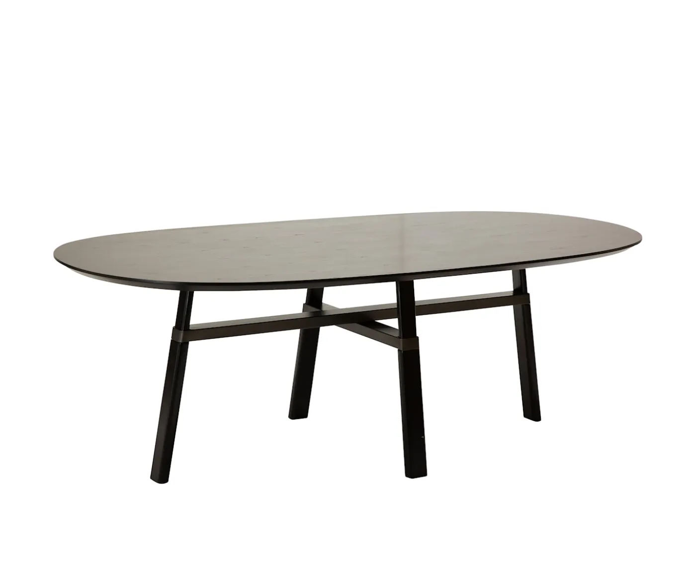 Dan Form Cross Matbord Black Stained Ash/Antique Pewter 220cm