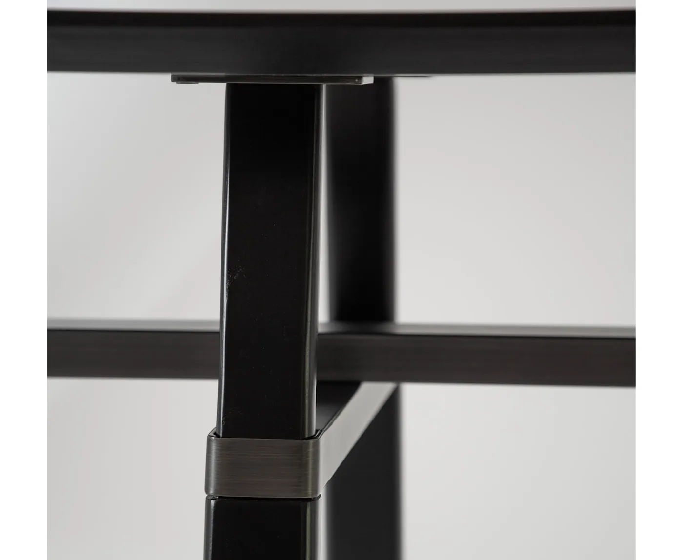 Dan Form Cross Matbord Black Stained Ash/Antique Pewter 220cm