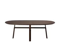 Dan Form Cross Matbord Walnut/Antique Brass 220cm