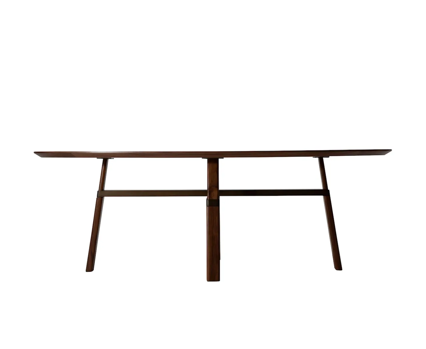 Dan Form Cross Matbord Walnut/Antique Brass 220cm
