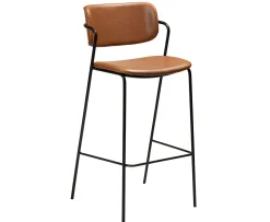 Dan Form Zed Barstol Konstläder Ljusbrun/Svart 67cm