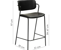 Dan Form Zed Barstol Konstläder Svart/Svart 67cm