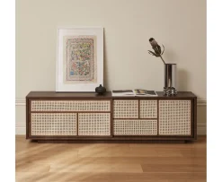 Design House Stockholm Air Sideboard Low Dark Oak/Cane 180cm