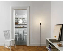 Design House Stockholm Cord Golvlampa Black/White
