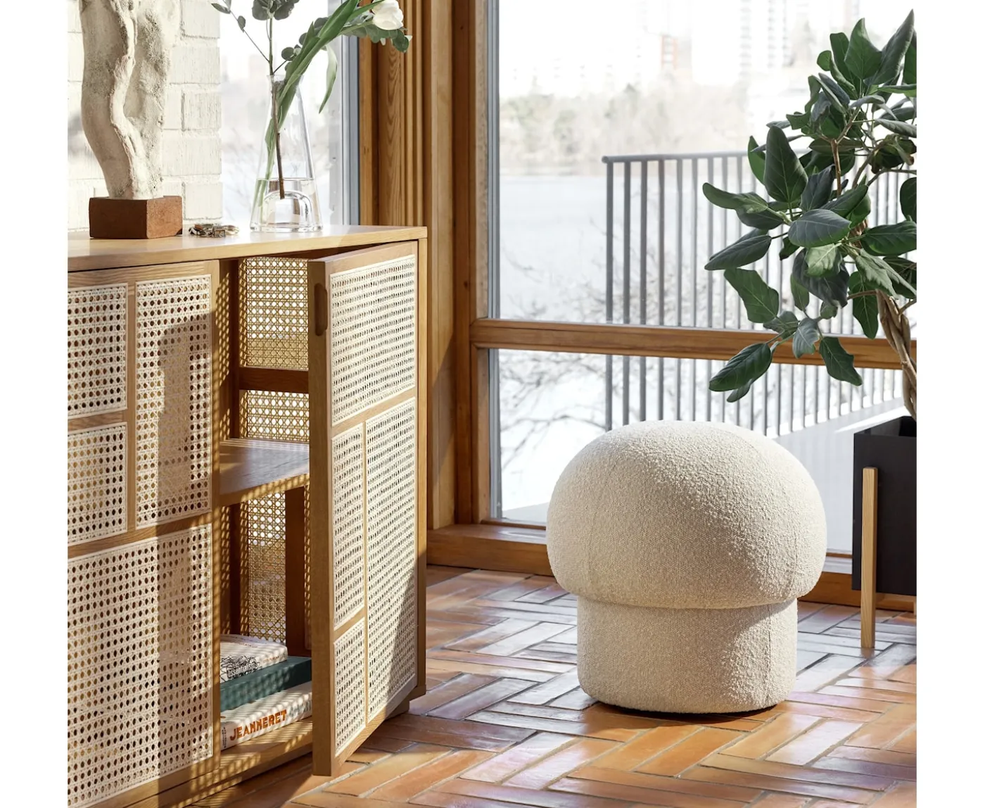Design House Stockholm Uno Sittpuff Cream Ø50