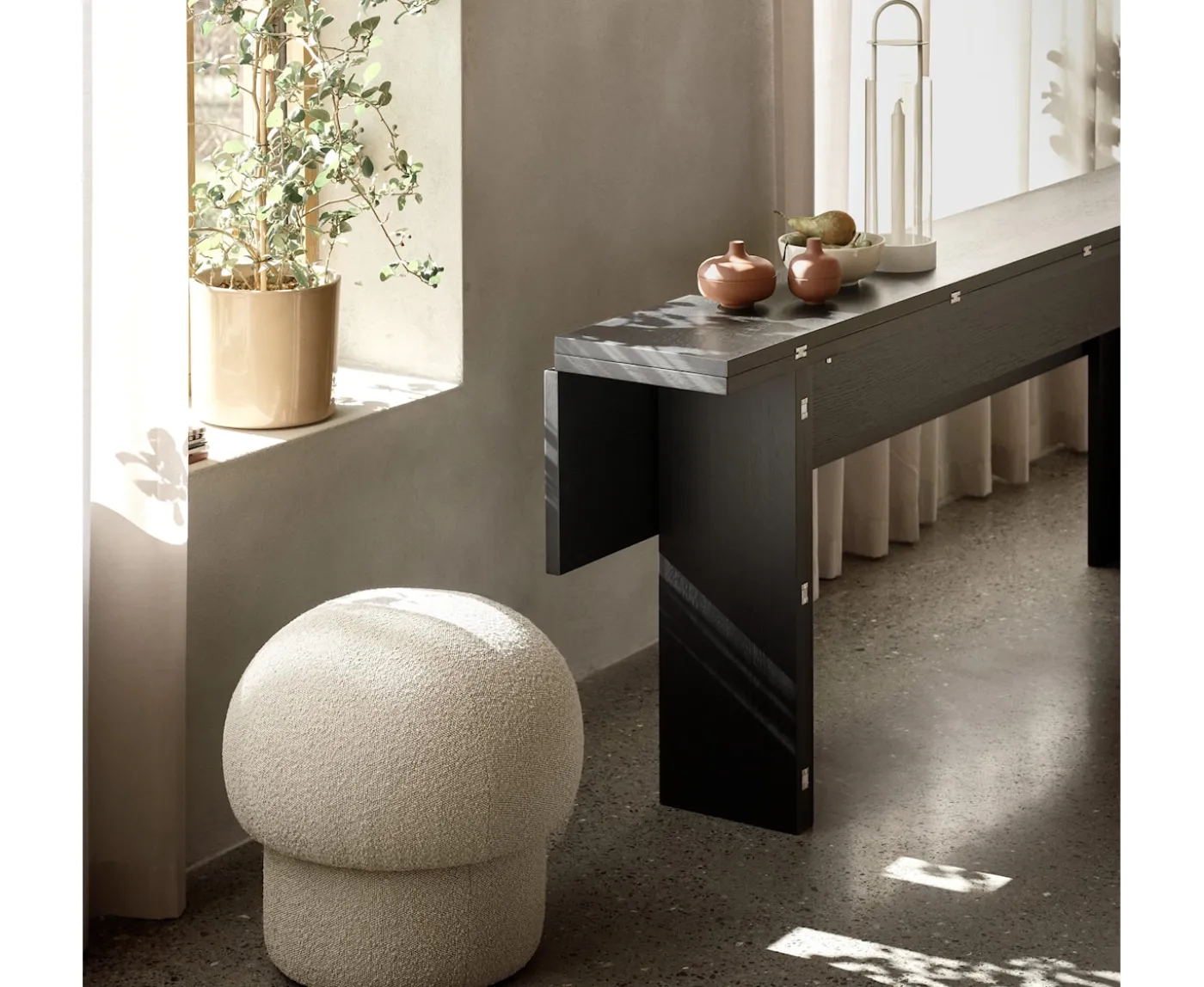Design House Stockholm Uno Sittpuff Cream Ø50