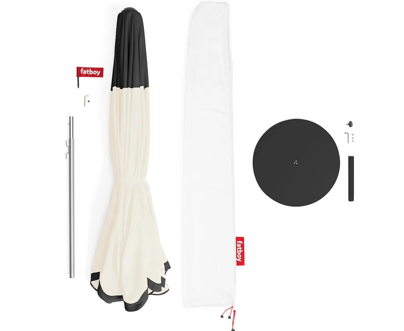 Fatboy Pensol Parasoll inkl Fot Creme/Black Ø350