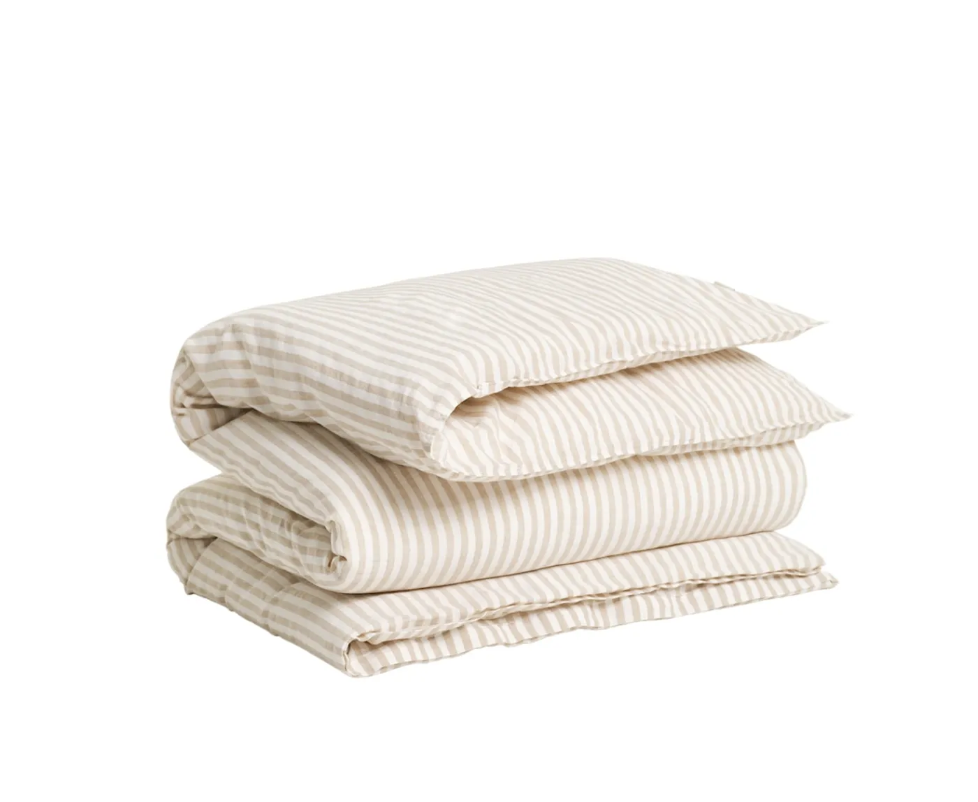 GANT Home Cotton Linen Stripe Påslakan Oat Beige Dubbel