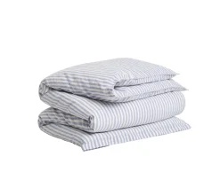 GANT Home Cotton Linen Stripe Påslakan Faded Denim Dubbel