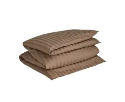 GANT Home Sateen Stripes Påslakan Taupe Beige Dubbel