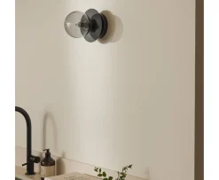 Globen Lighting Art Deco Vägglampa/Plafond Black/Smoke Ø16