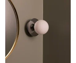 Globen Lighting Art Deco Vägglampa/Plafond Krom/Vit Ø16