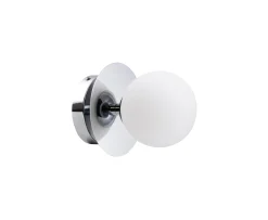 Globen Lighting Art Deco Vägglampa/Plafond Krom/Vit Ø16