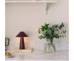 Globen Lighting Cannes Portabel Bordslampa Burgundy 26cm