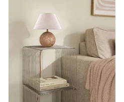 Globen Lighting Castello Bordslampa Dimrosa marmor/Beige 24cm