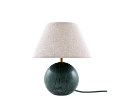Globen Lighting Castello Bordslampa Mörkgrön marmor/Beige 24cm