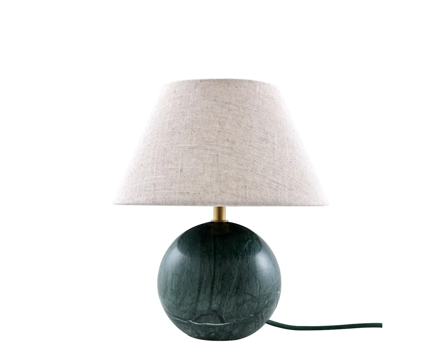 Globen Lighting Castello Bordslampa Mörkgrön marmor/Beige 24cm