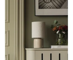 Globen Lighting Florian Bordslampa Vit bouclé/Beige 39cm