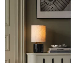 Globen Lighting Florian Bordslampa Vit bouclé/Svart 39cm