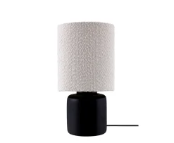 Globen Lighting Florian Bordslampa Vit bouclé/Svart 39cm