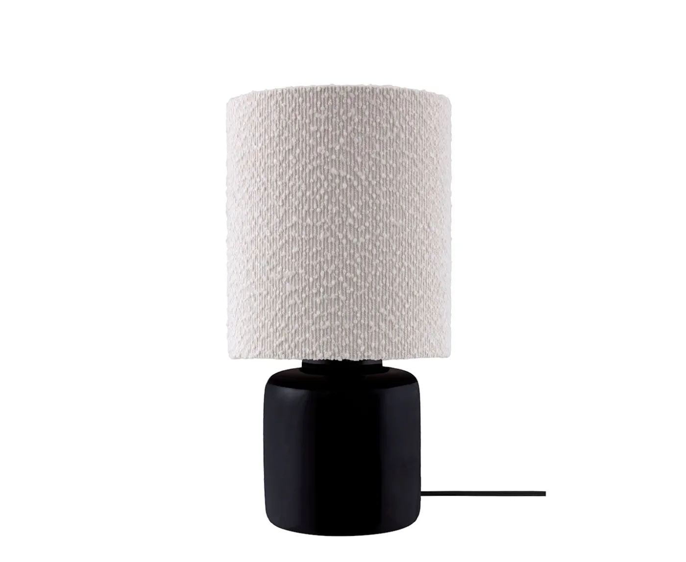 Globen Lighting Florian Bordslampa Vit bouclé/Svart 39cm