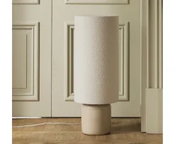 Globen Lighting Florian Golvlampa Vit bouclé/Beige 80cm
