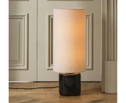 Globen Lighting Florian Golvlampa Vit bouclé/Svart 80cm