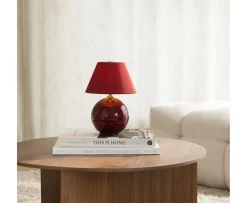 Globen Lighting Iris Portabel Bordslampa Burgundy