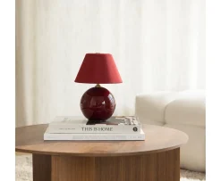 Globen Lighting Iris Portabel Bordslampa Burgundy
