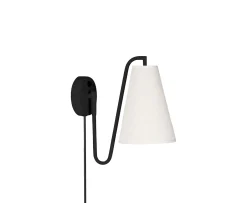 Globen Lighting Lou Vägglampa Bouclé Vit/Svart