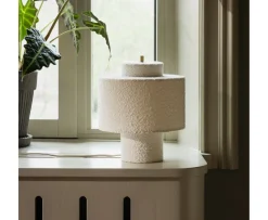 Globen Lighting Noah Bordslampa Vit bouclé 25cm