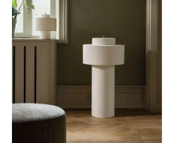 Globen Lighting Noah Golvlampa Vit Bouclé 45cm