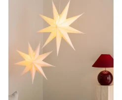 Globen Lighting Stella Julstjärna Vit Bouclé 60cm