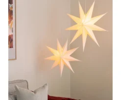 Globen Lighting Stella Julstjärna Vit Bouclé 60cm