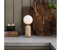 Globen Lighting Torrano Portabel Bordslampa Beige travertin