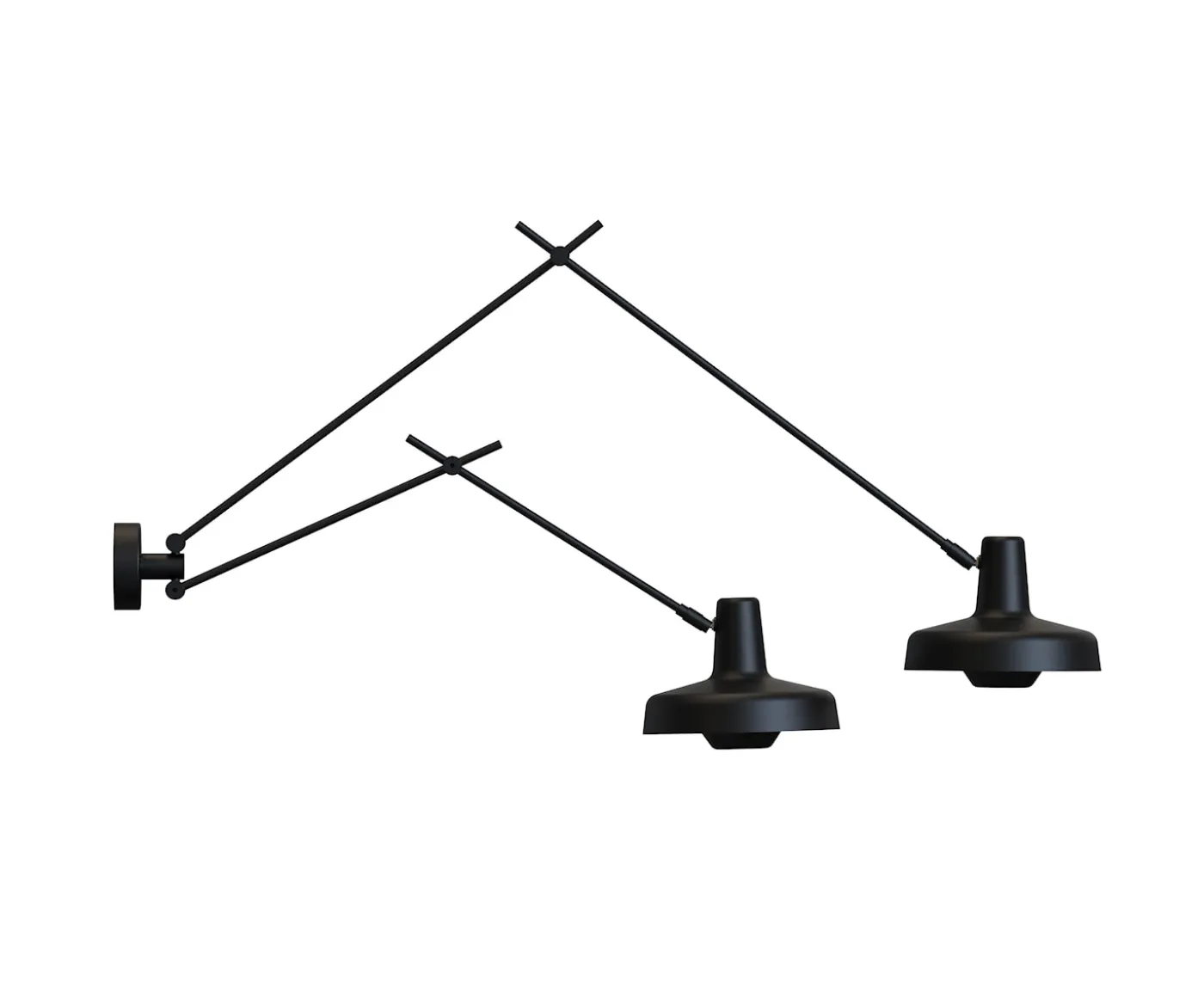 Grupa Arigato Vägglampa Double Long/Short Black
