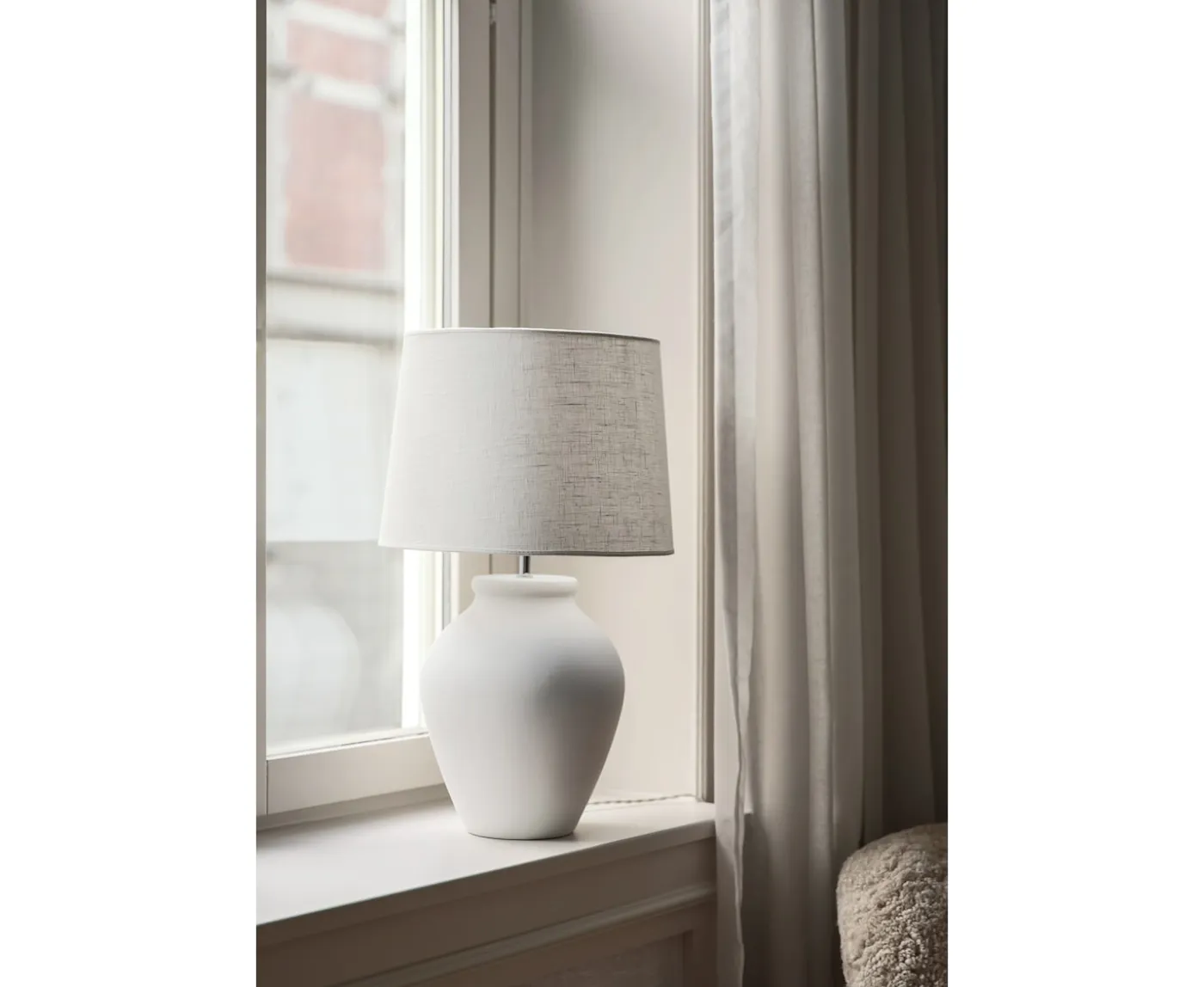 Hallbergs Belysning 2550 Carolin Lampskärm Vit Ø35