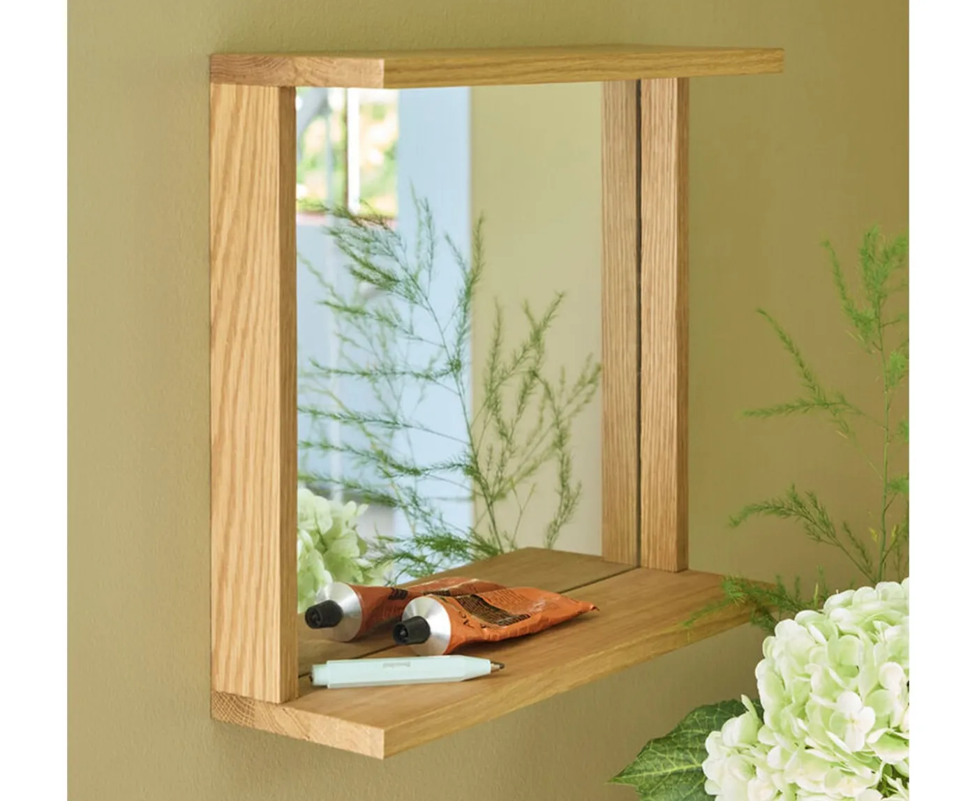 Hübsch Base Spegel Natural 35x50
