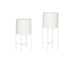 Hübsch Airy Piedestal Kruka Vit 2-pack