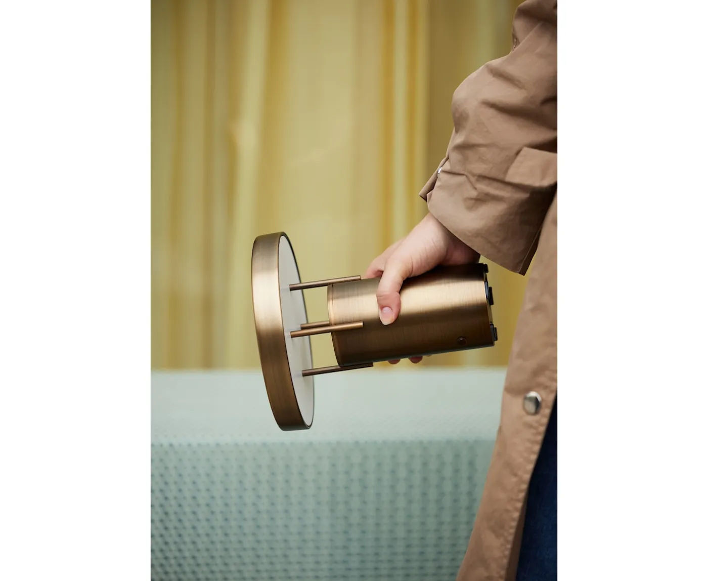Hübsch BringMe Portabel Bordslampa Mini Brunerad Mässing 20cm